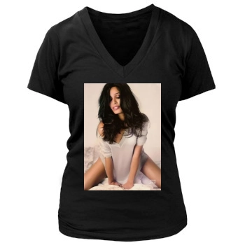 Freida Pinto Women's Deep V-Neck TShirt