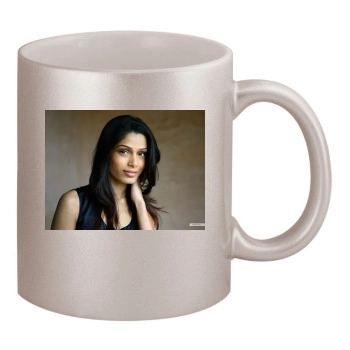 Freida Pinto 11oz Metallic Silver Mug