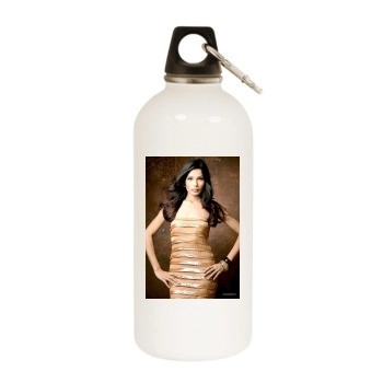 Freida Pinto White Water Bottle With Carabiner