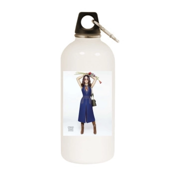 Salma Hayek White Water Bottle With Carabiner