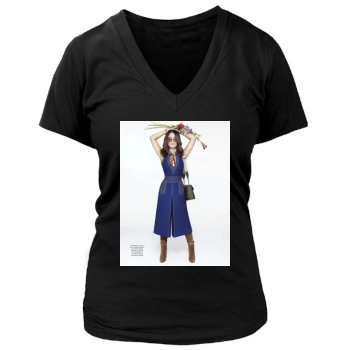 Salma Hayek Women's Deep V-Neck TShirt