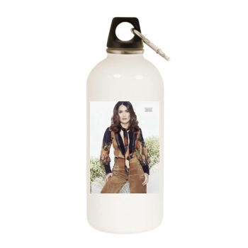 Salma Hayek White Water Bottle With Carabiner