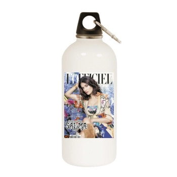 Salma Hayek White Water Bottle With Carabiner