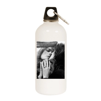 Salma Hayek White Water Bottle With Carabiner