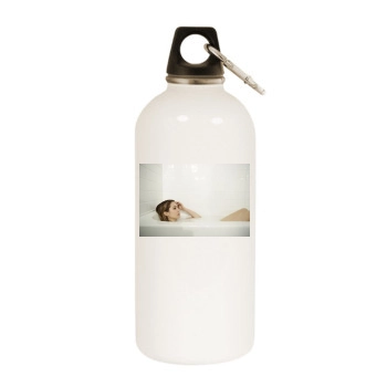 Sarah Carter White Water Bottle With Carabiner