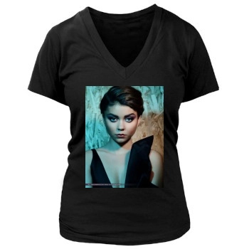 Sarah Hyland Women's Deep V-Neck TShirt