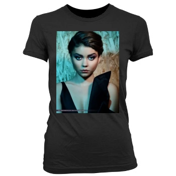 Sarah Hyland Women's Junior Cut Crewneck T-Shirt