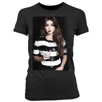 Sarah Hyland Women's Junior Cut Crewneck T-Shirt