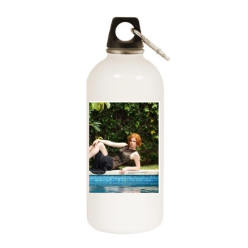 Sarah Rafferty White Water Bottle With Carabiner