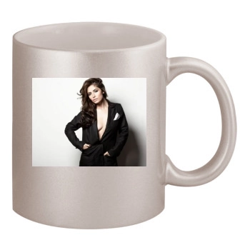 Sarah Shahi 11oz Metallic Silver Mug