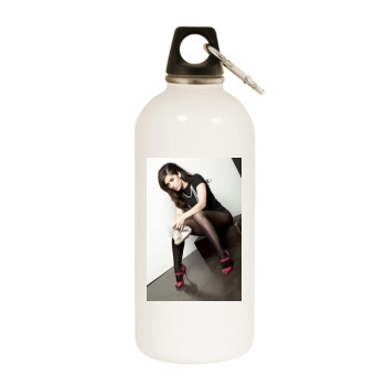 Sarah Shahi White Water Bottle With Carabiner