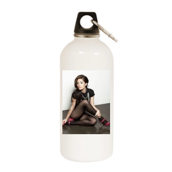 Sarah Shahi White Water Bottle With Carabiner