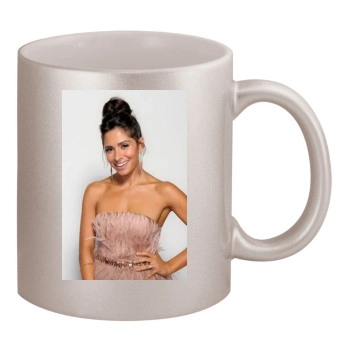 Sarah Shahi 11oz Metallic Silver Mug