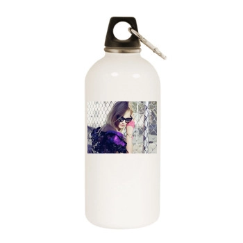 Sasha Pivovarova White Water Bottle With Carabiner