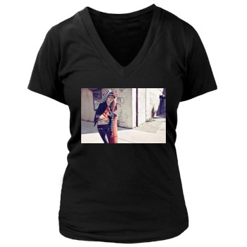 Sasha Pivovarova Women's Deep V-Neck TShirt