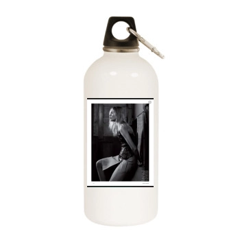 Sasha Pivovarova White Water Bottle With Carabiner