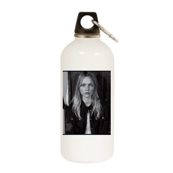 Sasha Pivovarova White Water Bottle With Carabiner