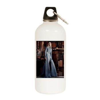 Sasha Pivovarova White Water Bottle With Carabiner