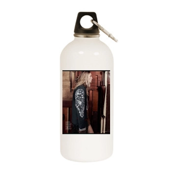 Sasha Pivovarova White Water Bottle With Carabiner