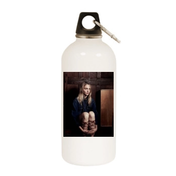 Sasha Pivovarova White Water Bottle With Carabiner