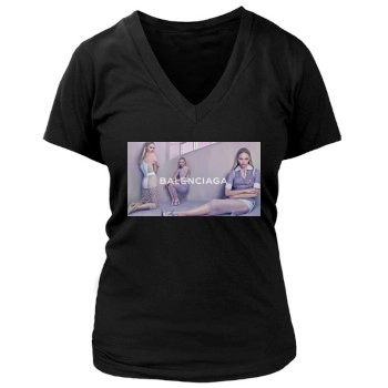 Sasha Pivovarova Women's Deep V-Neck TShirt