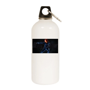 Scarlett Johansson White Water Bottle With Carabiner