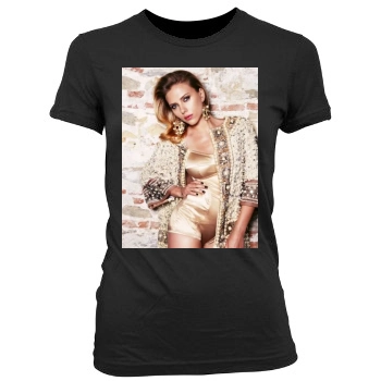 Scarlett Johansson Women's Junior Cut Crewneck T-Shirt