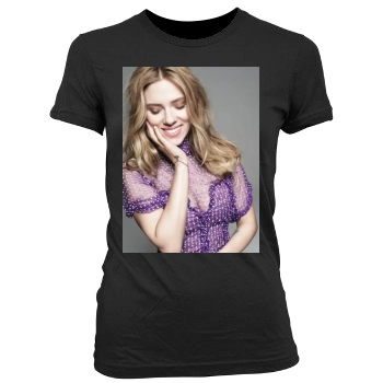 Scarlett Johansson Women's Junior Cut Crewneck T-Shirt