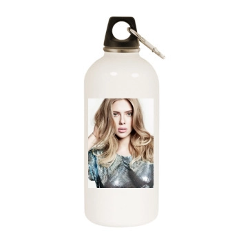 Scarlett Johansson White Water Bottle With Carabiner