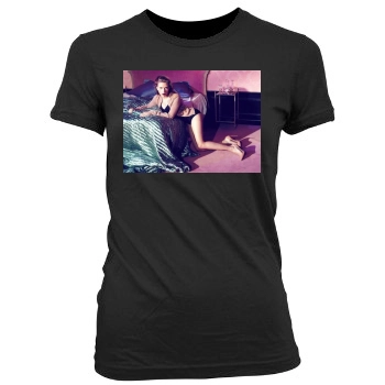 Scarlett Johansson Women's Junior Cut Crewneck T-Shirt