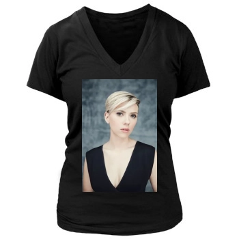 Scarlett Johansson Women's Deep V-Neck TShirt