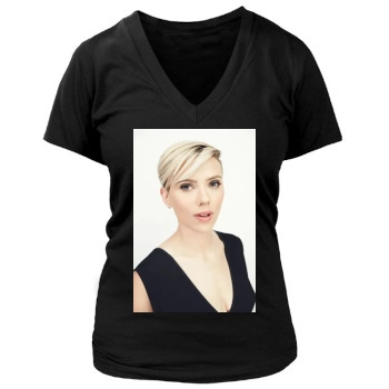 Scarlett Johansson Women's Deep V-Neck TShirt