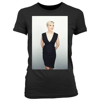 Scarlett Johansson Women's Junior Cut Crewneck T-Shirt