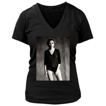 Scarlett Johansson Women's Deep V-Neck TShirt