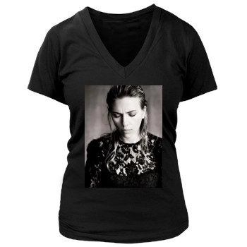 Scarlett Johansson Women's Deep V-Neck TShirt