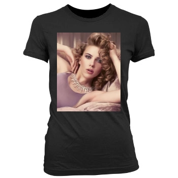 Scarlett Johansson Women's Junior Cut Crewneck T-Shirt