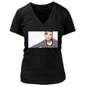 Scarlett Johansson Women's Deep V-Neck TShirt