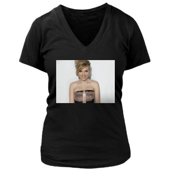 Scarlett Johansson Women's Deep V-Neck TShirt