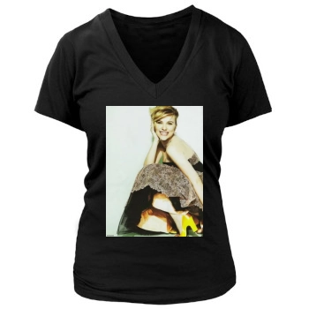 Scarlett Johansson Women's Deep V-Neck TShirt