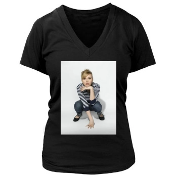 Scarlett Johansson Women's Deep V-Neck TShirt