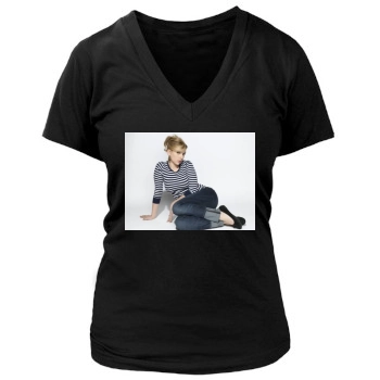 Scarlett Johansson Women's Deep V-Neck TShirt