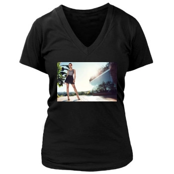 Scarlett Johansson Women's Deep V-Neck TShirt