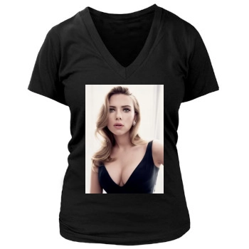 Scarlett Johansson Women's Deep V-Neck TShirt