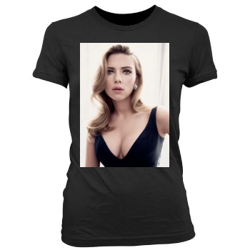 Scarlett Johansson Women's Junior Cut Crewneck T-Shirt