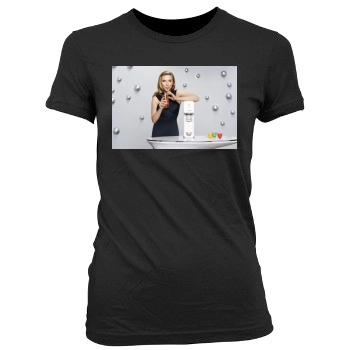 Scarlett Johansson Women's Junior Cut Crewneck T-Shirt