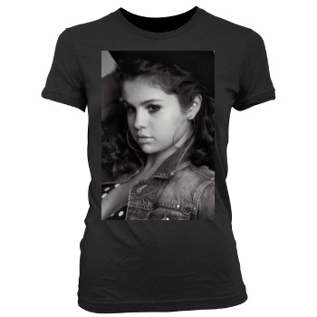 Selena Gomez Women's Junior Cut Crewneck T-Shirt