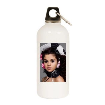 Selena Gomez White Water Bottle With Carabiner