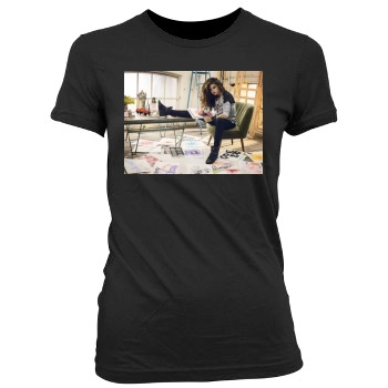 Selena Gomez Women's Junior Cut Crewneck T-Shirt