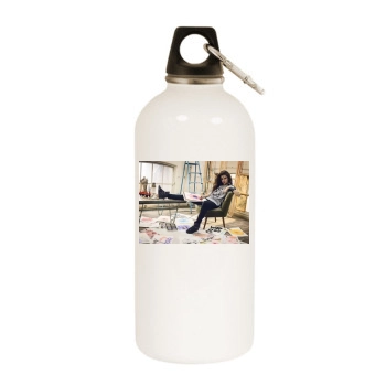 Selena Gomez White Water Bottle With Carabiner