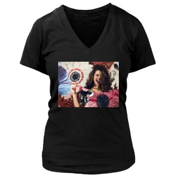 Selena Gomez Women's Deep V-Neck TShirt